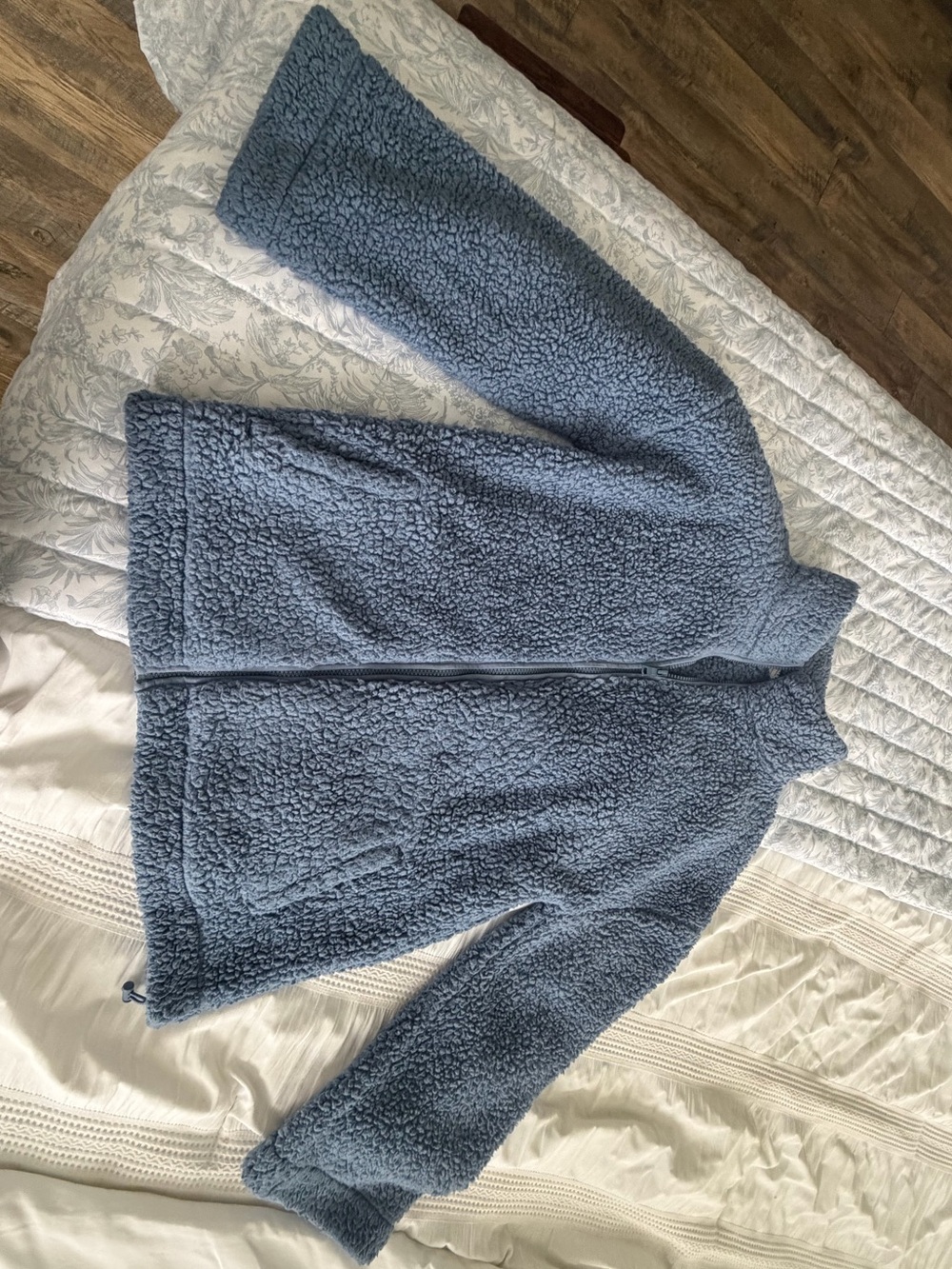 GAP Maternity Zip-up Blue Sherpa / Teddy Jacket